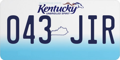 KY license plate 043JIR