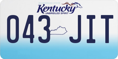 KY license plate 043JIT