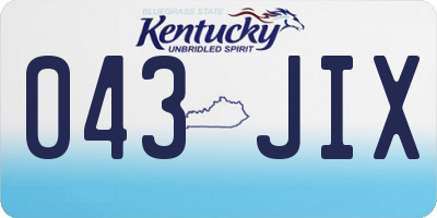KY license plate 043JIX