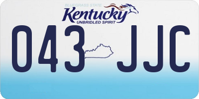 KY license plate 043JJC