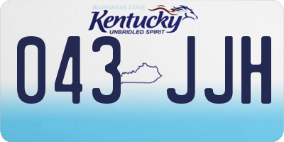 KY license plate 043JJH