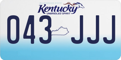 KY license plate 043JJJ