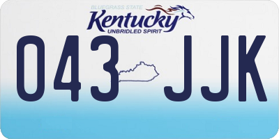 KY license plate 043JJK