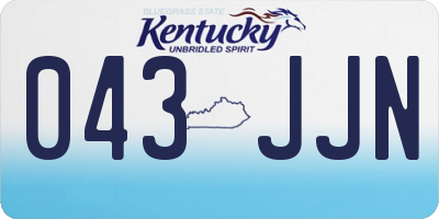 KY license plate 043JJN