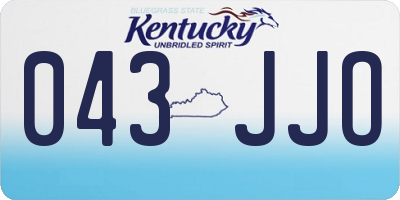 KY license plate 043JJO