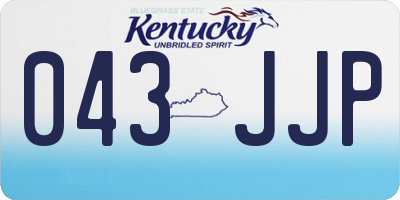KY license plate 043JJP