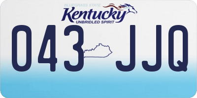 KY license plate 043JJQ