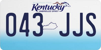 KY license plate 043JJS