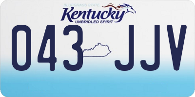 KY license plate 043JJV