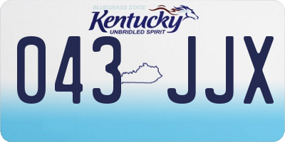KY license plate 043JJX