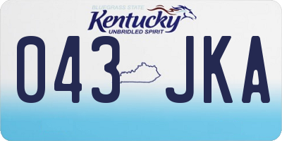 KY license plate 043JKA