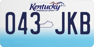 KY license plate 043JKB