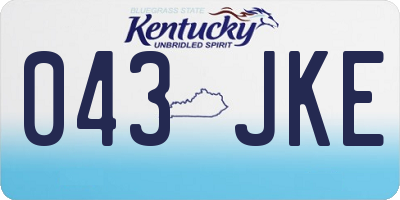 KY license plate 043JKE