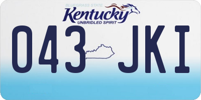 KY license plate 043JKI