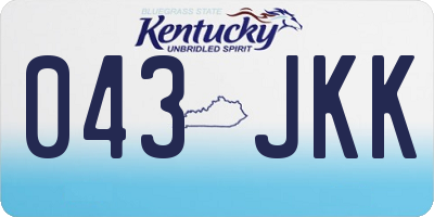 KY license plate 043JKK