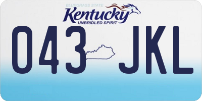 KY license plate 043JKL