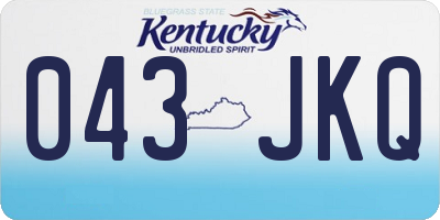 KY license plate 043JKQ