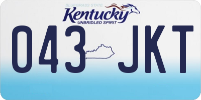 KY license plate 043JKT