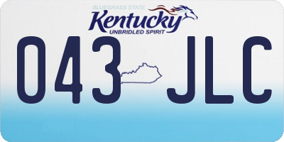 KY license plate 043JLC