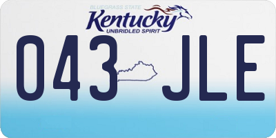 KY license plate 043JLE