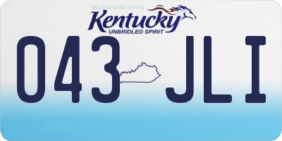 KY license plate 043JLI