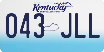 KY license plate 043JLL
