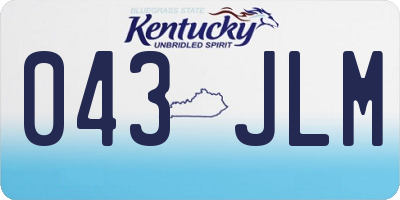 KY license plate 043JLM