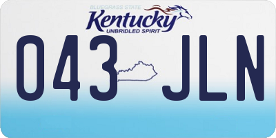 KY license plate 043JLN