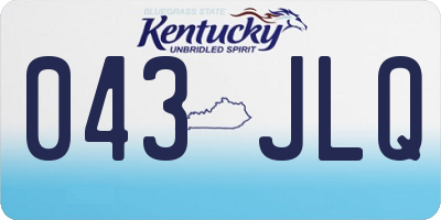 KY license plate 043JLQ