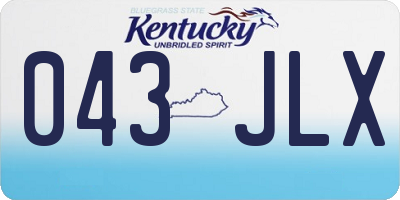 KY license plate 043JLX