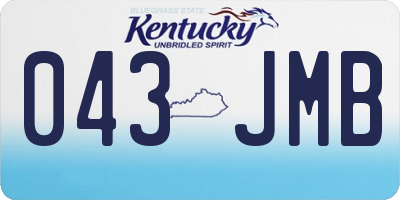 KY license plate 043JMB