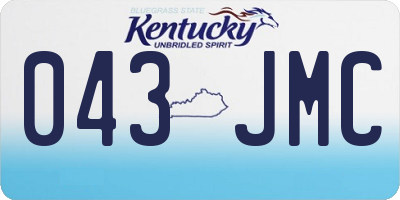KY license plate 043JMC