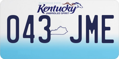 KY license plate 043JME