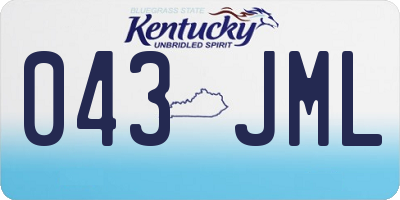 KY license plate 043JML