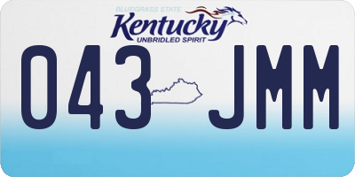 KY license plate 043JMM