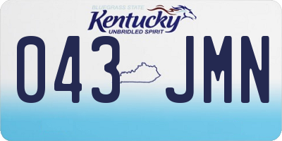 KY license plate 043JMN