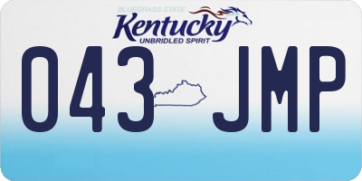 KY license plate 043JMP