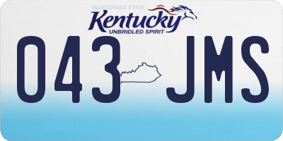 KY license plate 043JMS