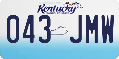 KY license plate 043JMW