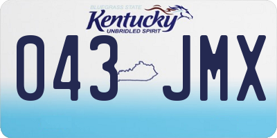 KY license plate 043JMX