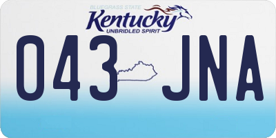 KY license plate 043JNA