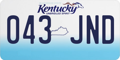 KY license plate 043JND