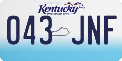 KY license plate 043JNF