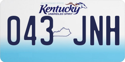 KY license plate 043JNH