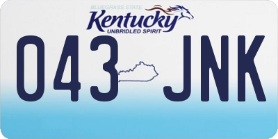 KY license plate 043JNK