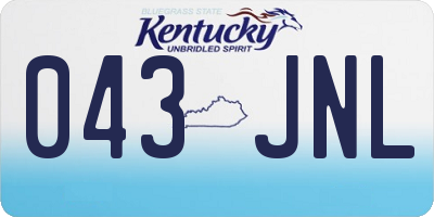 KY license plate 043JNL