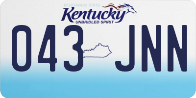 KY license plate 043JNN