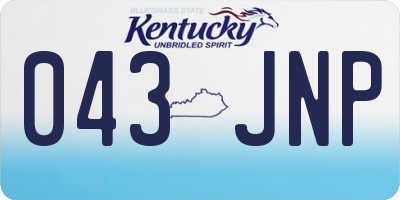 KY license plate 043JNP