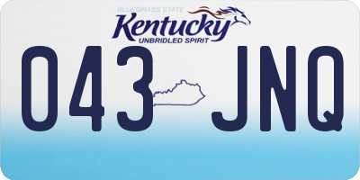 KY license plate 043JNQ
