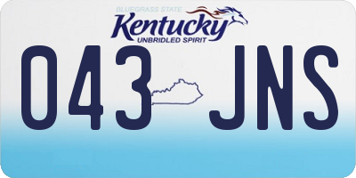 KY license plate 043JNS